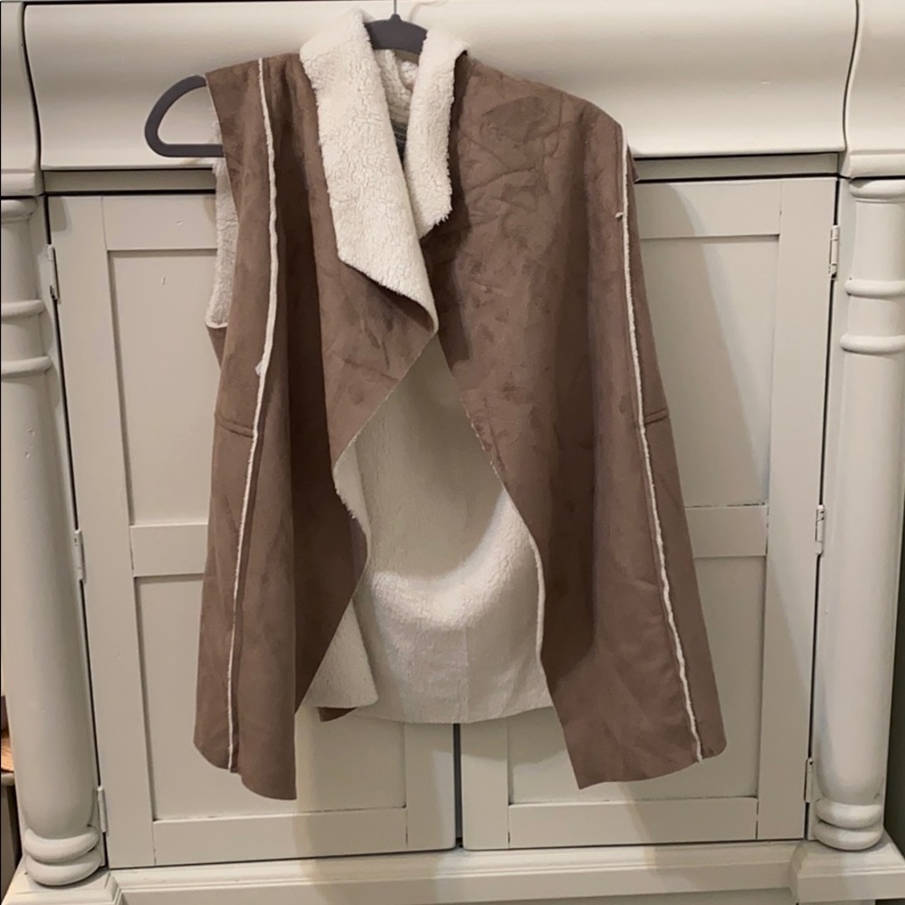 Faux suede vest